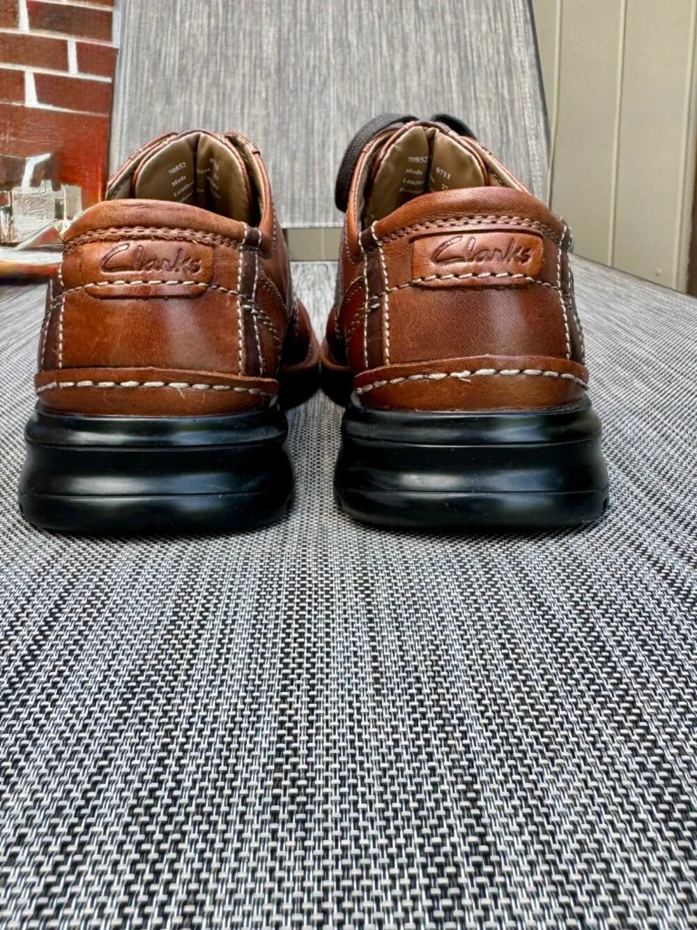 Clarks Touareg Vibe Bicycle Toe Oxford Shoes Brown Leather Mens Sz 9m